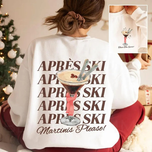 Apres Ski Sweatshirt Espresso Martini Sweatshirt Vintage Ski Sweatshirt Old Money Aesthetic Ski Vacation Gift Winter...