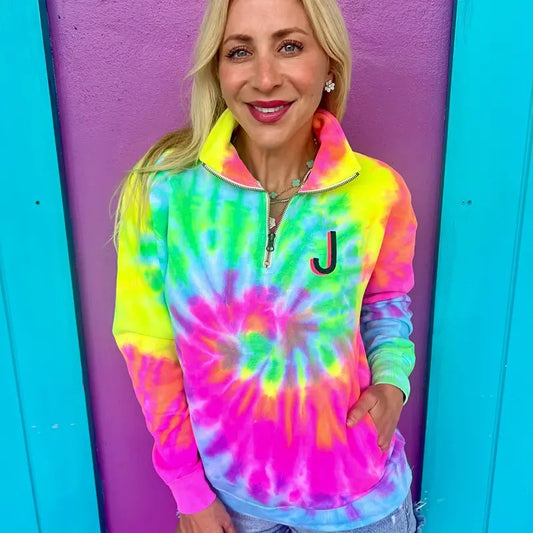 Aqua Swirl Embroidered Initial Quarter-Zip Pullover (S-XL) T-Shirts, Hoodie, Sweatshirt | WearSparks.com