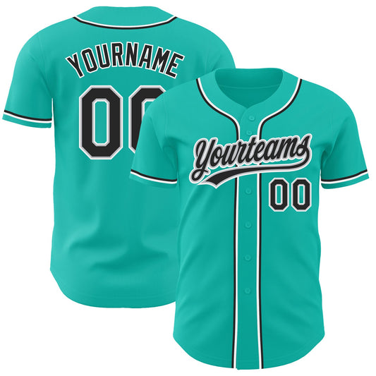 Custom Aqua Black-Gray Authentic Baseball Jersey T-Shirts, Hoodie, Sweatshirt | WearSparks.com (Image 1)