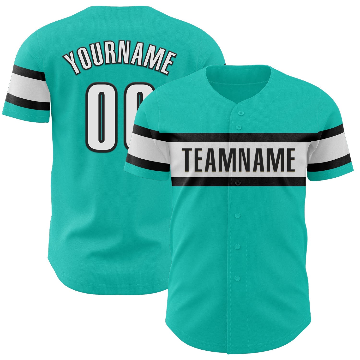 Custom Aqua White-Black Authentic Baseball Jersey T-Shirts, Hoodie, Sweatshirt | WearSparks.com (Image 1)