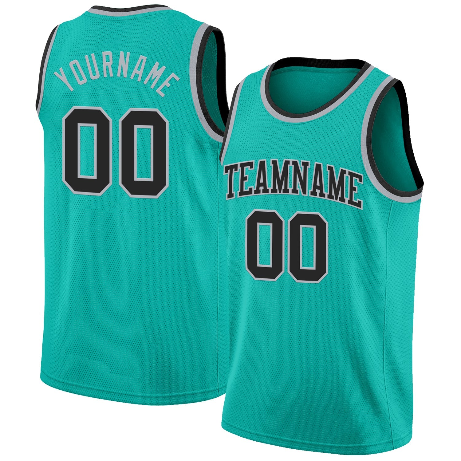 Custom Aqua Black-Gray Authentic Basketball Jersey T-Shirts, Hoodie, Sweatshirt | WearSparks.com (Image 1)