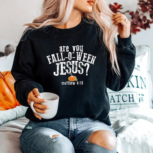 Are You Fall-O-Ween Jesus Sweatshirt, Funny Pumpkin Shirt, Fall Shirt Cotton Polyester Hoodie | WearSparks.com