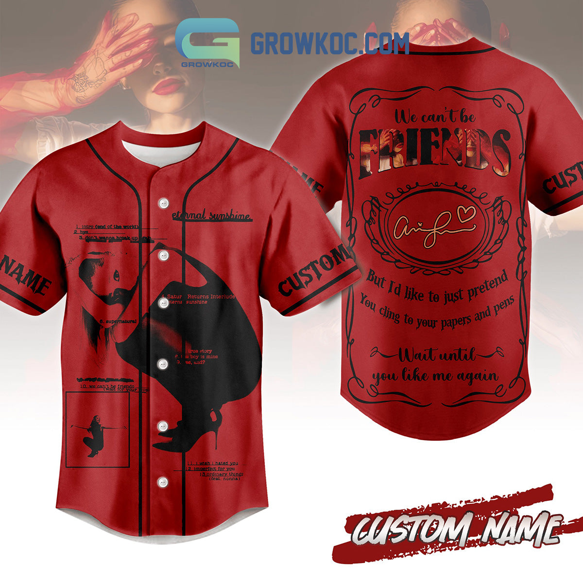 Ariana Grande We Can’t Be Friends Wait For Your Love Personalized Baseball Jersey