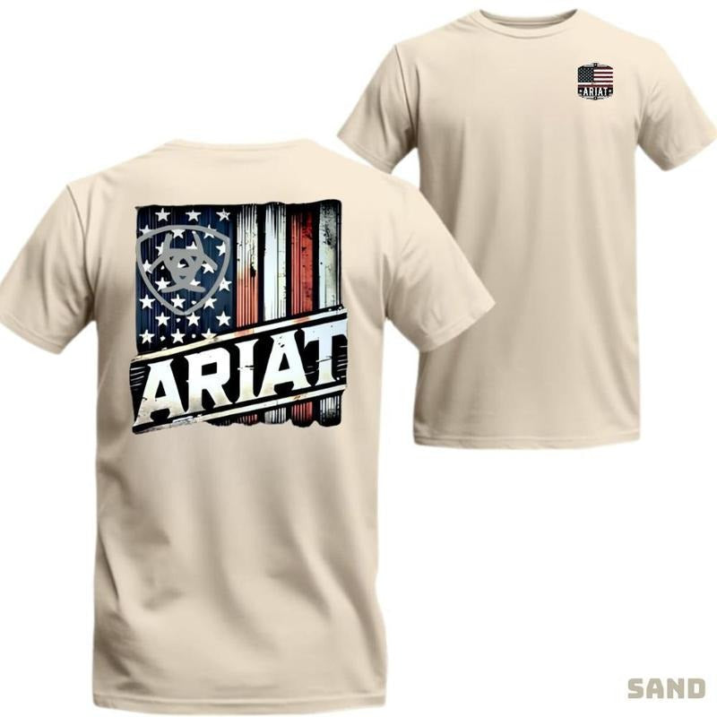 Ariat T-Shirt  Vintage American Flag Graphic, Western Country Lifestyle, Great for Rodeo & Ranch Lovers  Suitable for...