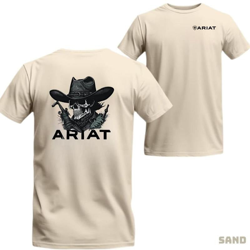Ariat Tshirt  Bold Skull Cowboy Design, Embracing the True Western Spirit, Perfect for Western Lifestyle Fans Cotton...