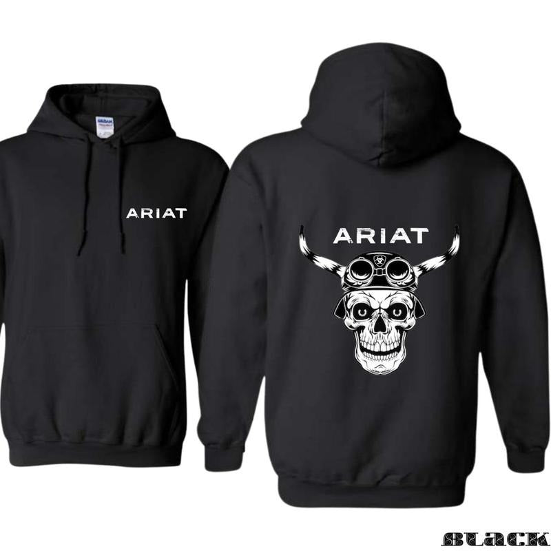 Ariat Unisex Hoodie, Intricate Dual Bull Skull Design, Perfect for Everyday Wear  Hoodie, Womenswear, trend T-Shirts,...