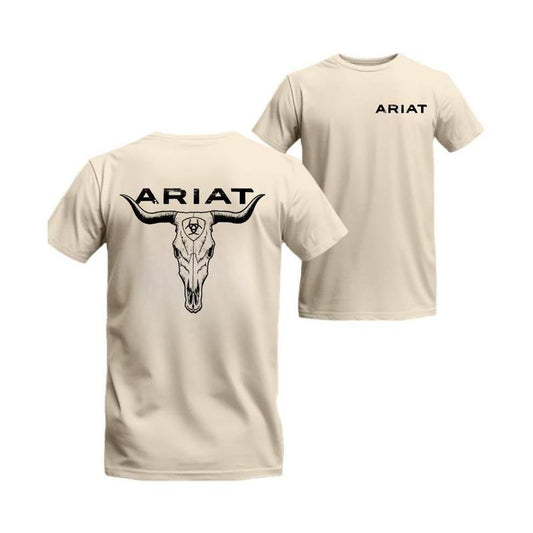 Ariat t-shirt, featuring a bold longhorn skull graphic, Perfect for Western style enthusiasts or casual wear, Top,...