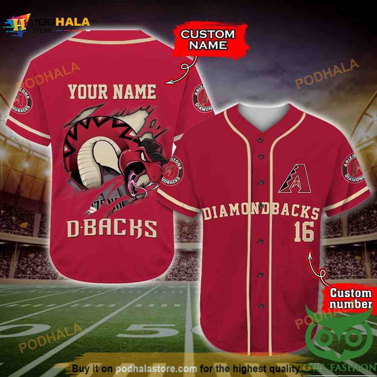 Arizona Diamondbacks 3D Baseball Jersey Personalized Gift, Custom Name Number