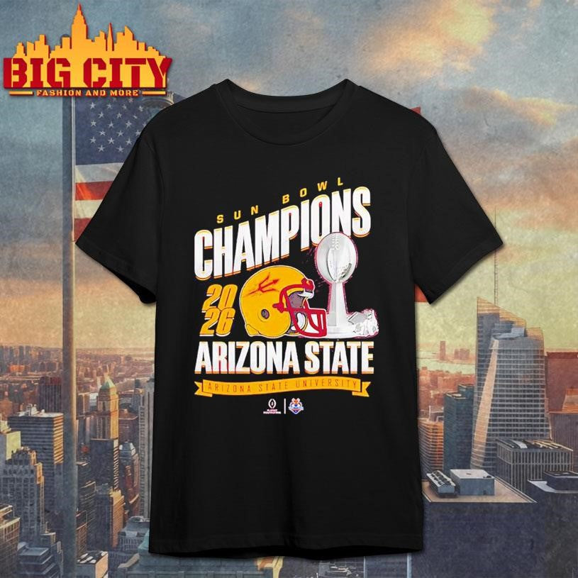 Arizona State Sun Devils Sun Bowl Champions ’25 trophy Shirt