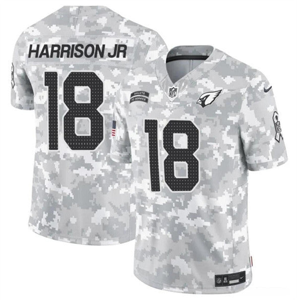 Arizona Cardinals #18 Marvin Harrison Jr. 2024 F.U.S.E. Arctic Camo Salute