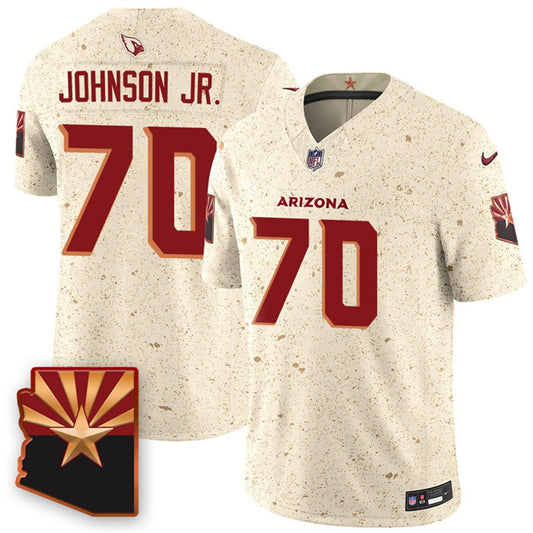 Arizona Cardinals #70 Paris Johnson Jr. 2025 F.U.S.E. “Rivalries” Vapor Untouchable