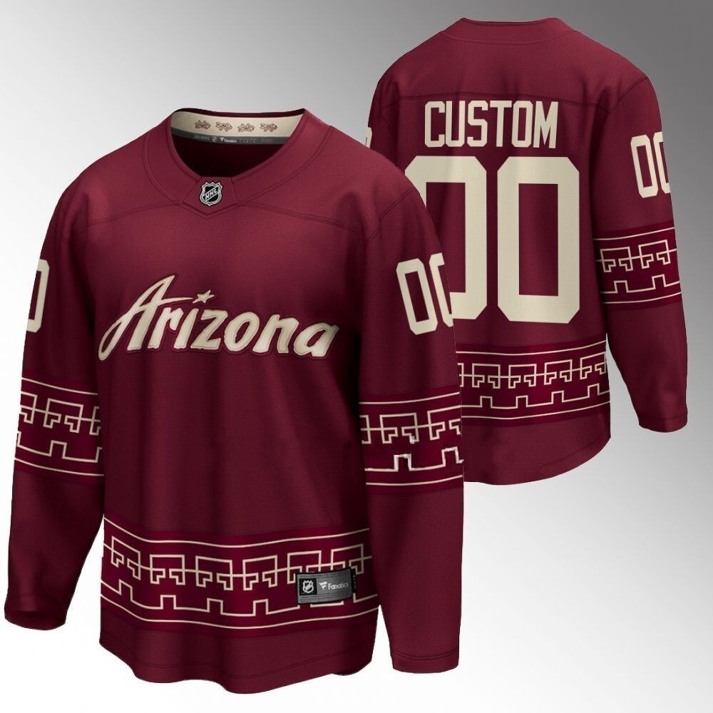 Arizona Coyotes Custom 2022-23 Desert Night Alternate Garnet Jersey