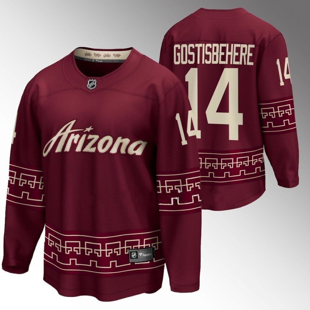 Arizona Coyotes #14 Shayne Gostisbehere 2022-23 Desert Night Alternate Garnet Jersey