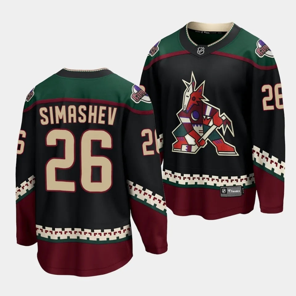 Arizona Coyotes #26 Dmitriy Simashev Home Black Jersey 2023 NHL Draft