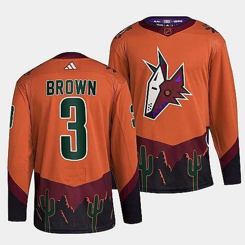Arizona Coyotes #3 josh-brown-orange-2022reverse-retro-2.0-authentic-primegreen-jersey