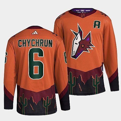 Arizona Coyotes #6 jakob-chychrun-orange-2022reverse-retro-2.0-authentic-primegreen-jersey
