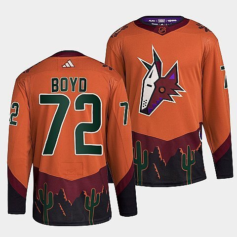 Arizona Coyotes #72 travis-boyd-orange-2022reverse-retro-2.0-authentic-primegreen-jersey