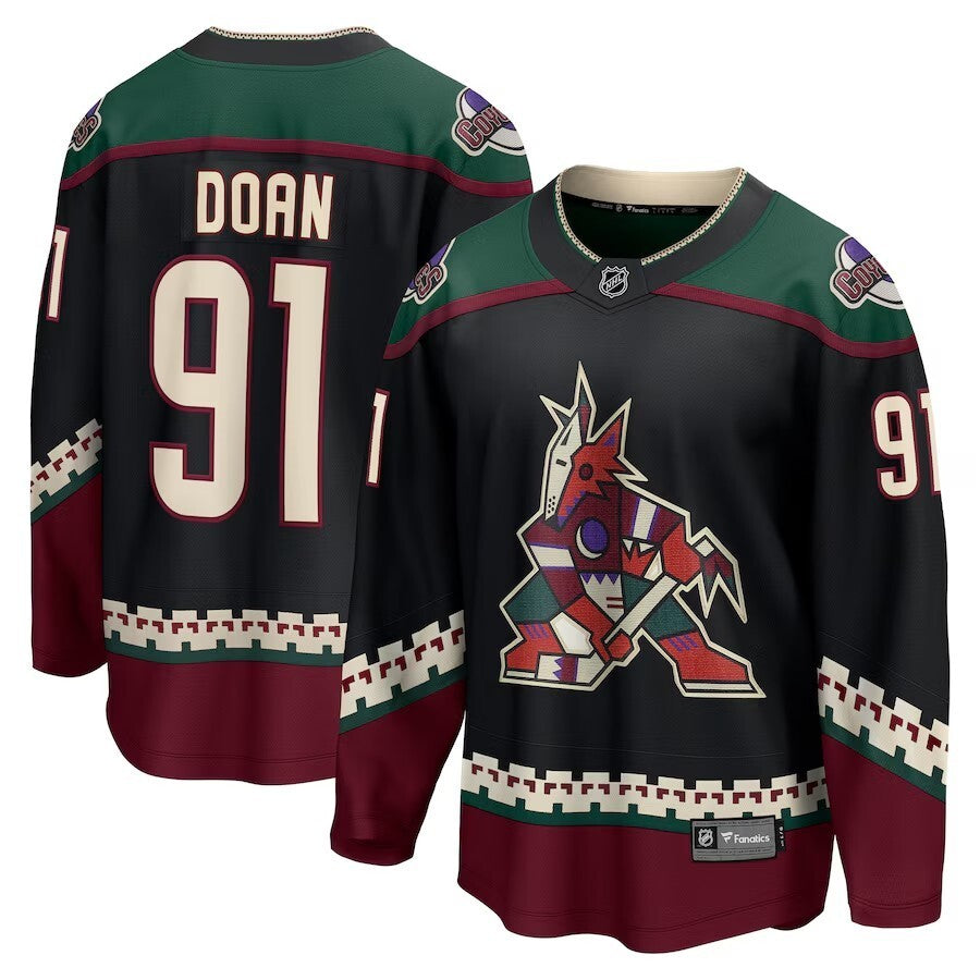 Arizona Coyotes #91 Josh Doan Branded Home Breakaway Jersey - Black