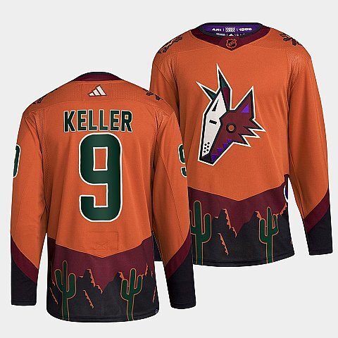 Arizona Coyotes #9 clayton-keller-orange-2022reverse-retro-2.0-authentic-primegreen-jersey