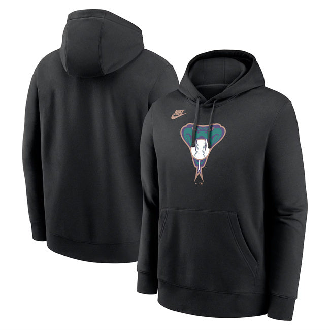 Arizona Diamondbacks Black Cooperstown Collection Logo Club Pullover Hoodie
