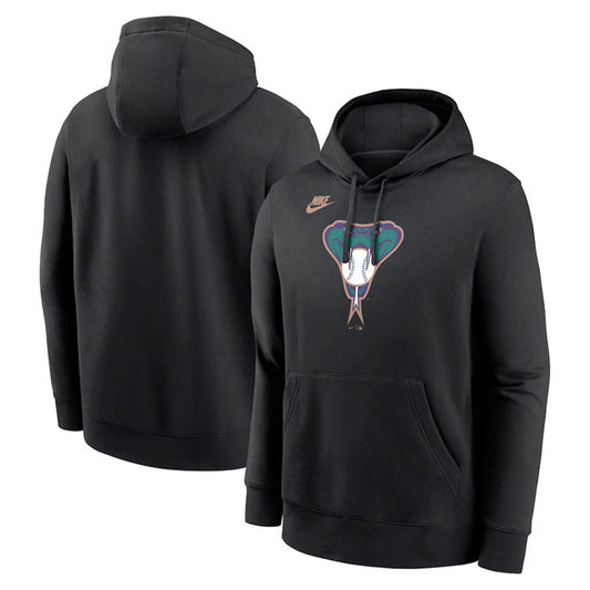 Arizona Diamondbacks Black Cooperstown Collection Logo Club Pullover Hoodie