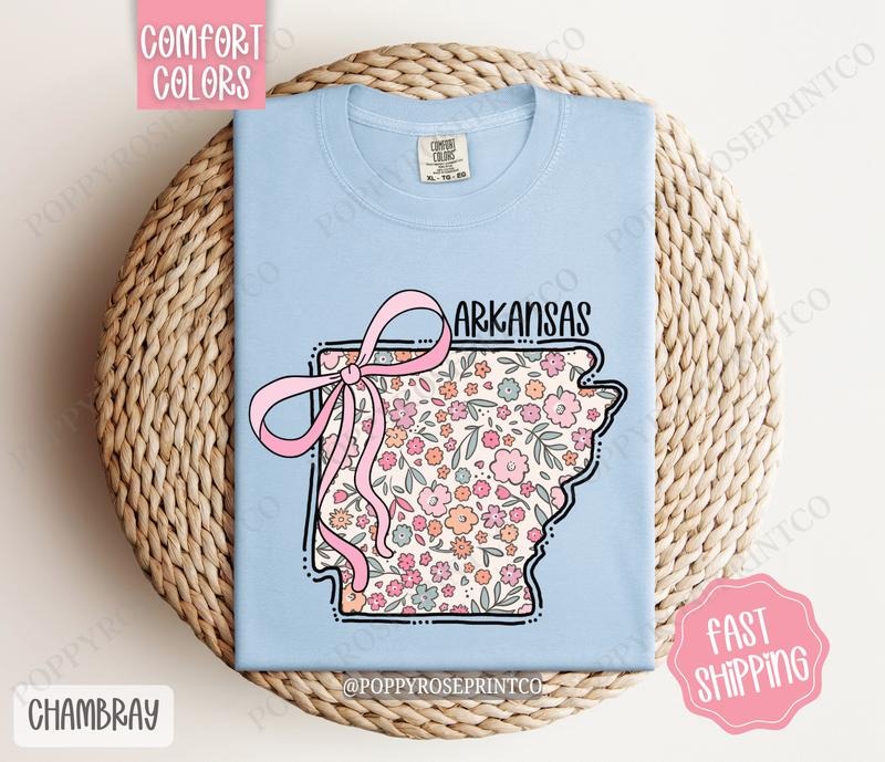 Arkansas Comfort Colors State Tshirt, Cute Arkansas Shirt, Arkansas Tshirt, Arkansas Shirt Hoodie, Sweatshirt