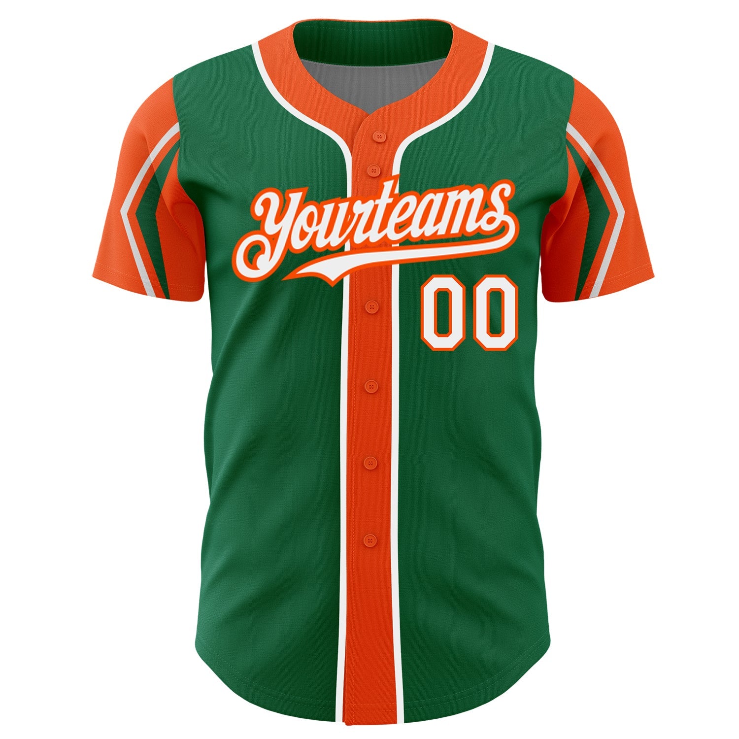Custom Kelly Green White-Orange 3 Colors Arm Shapes Authentic Baseball Jersey T-Shirts, Hoodie, Sweatshirt (Image 3)