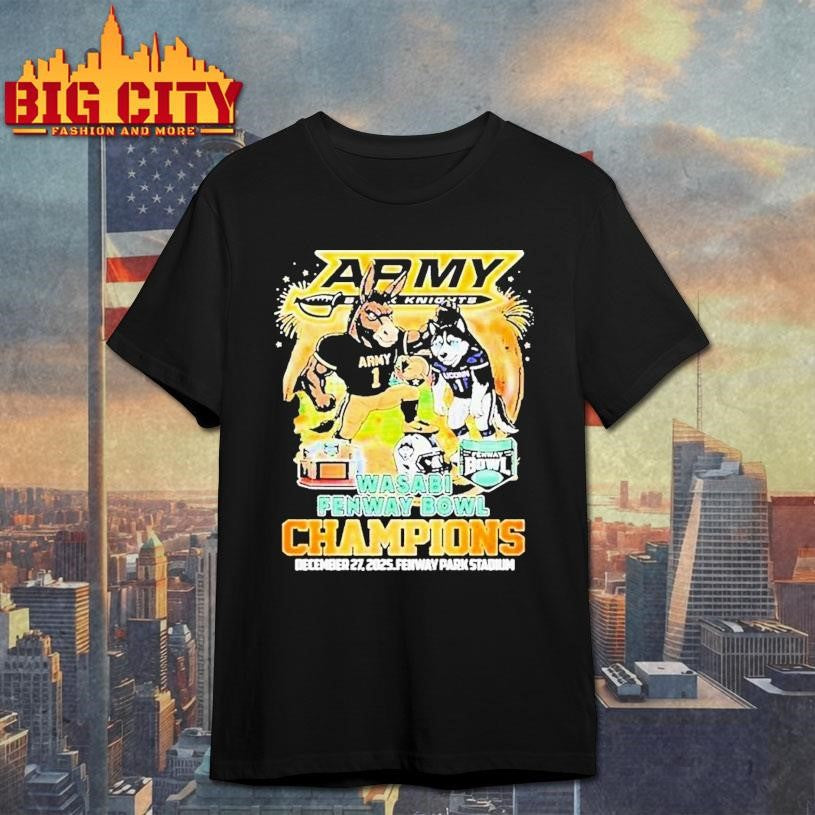 Army Black Knights Victory Uconn Huskies Wasabi Fenway Bowl Champions At Fenway Park Stadium December 27 2025 Mascot Shirt