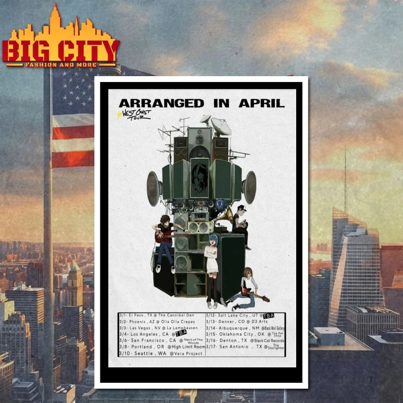 Arranged In April West Coast Tour 2026 Poster shirt