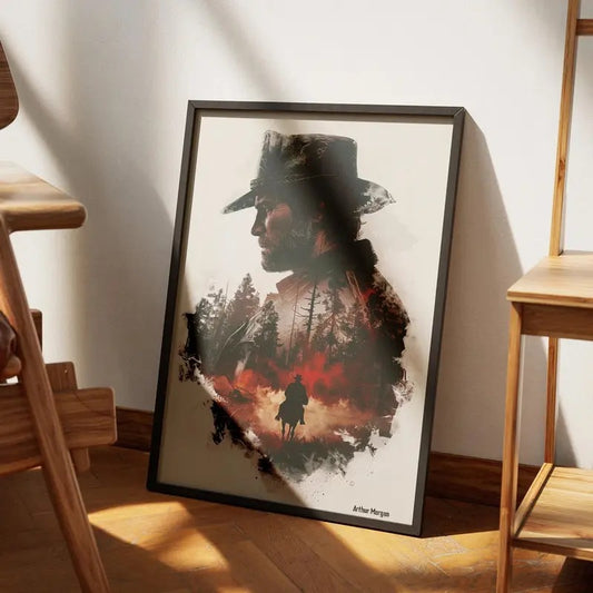 Arthur Morgan Portrait Red De*d Redemption 2 Wall Art Poster, Wall-Art, Game Lovers Wall Print Collection Art, Gaming...
