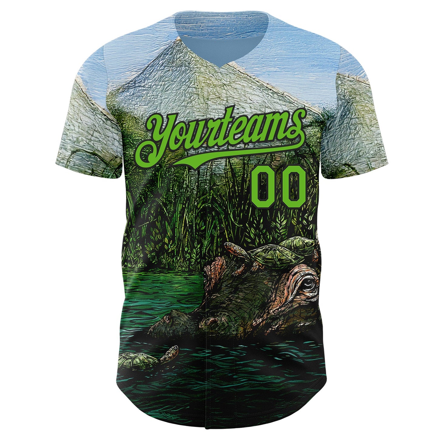Custom Light Blue Aurora Green-Black David Lozeau The Hippo Authentic Baseball Jersey