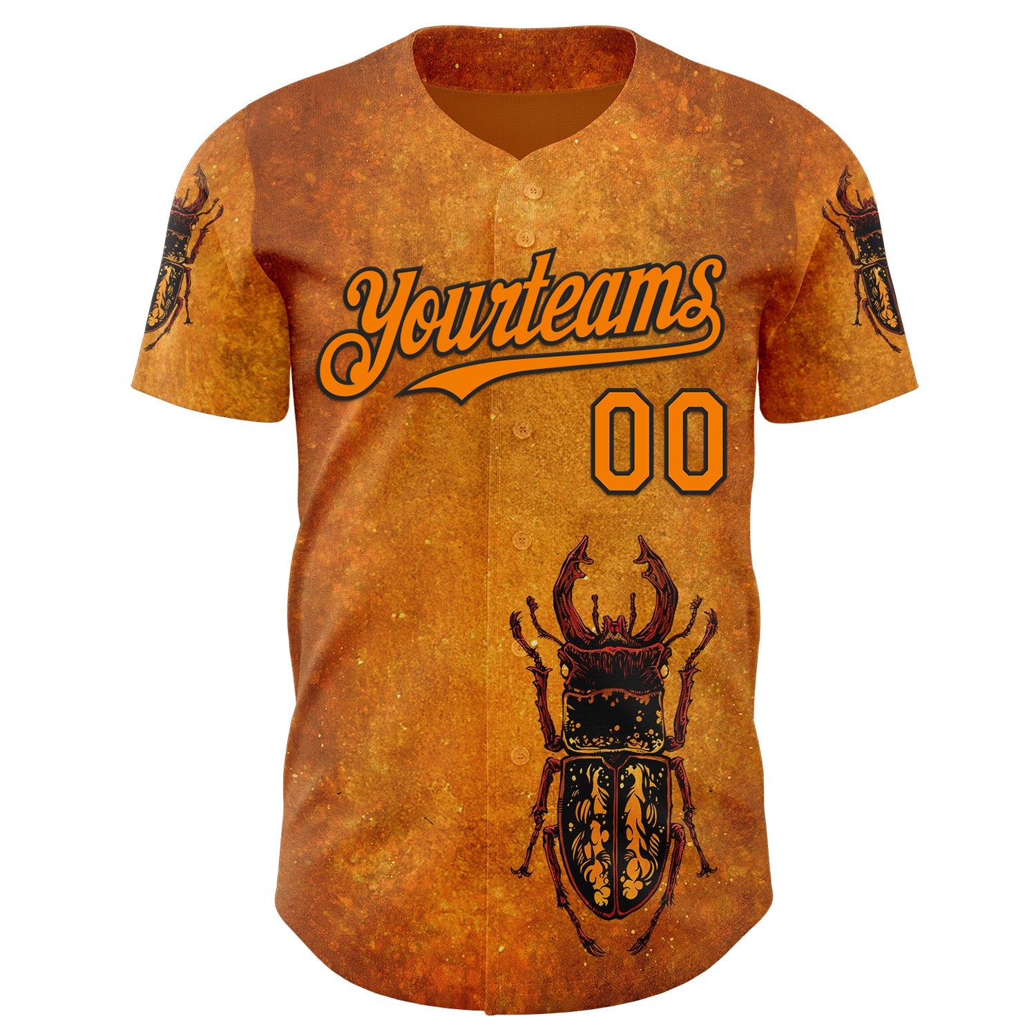 Custom Yellow Bay Orange-Black David Lozeau The Stag Beetle Authentic Baseball Jersey