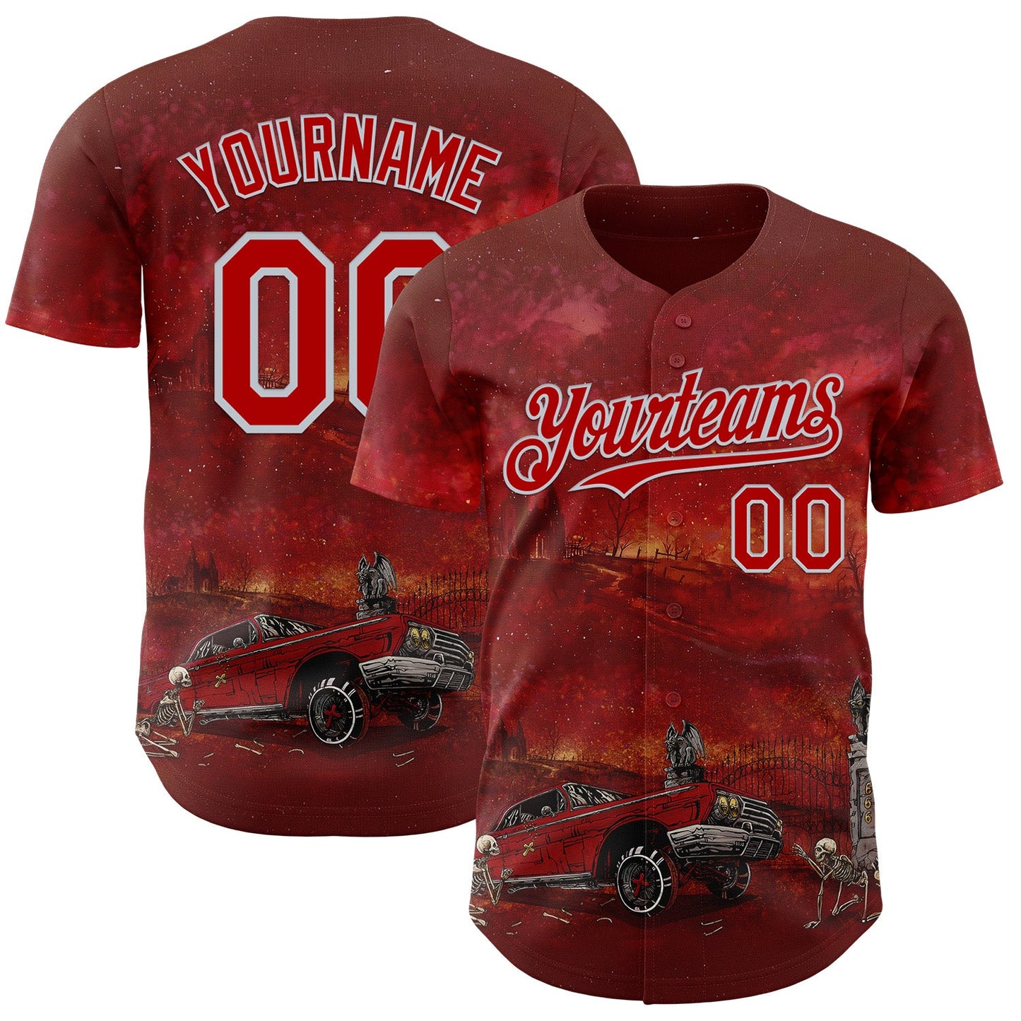 Custom Red-Silver David Lozeau Slammed And Damned Authentic Baseball Jersey