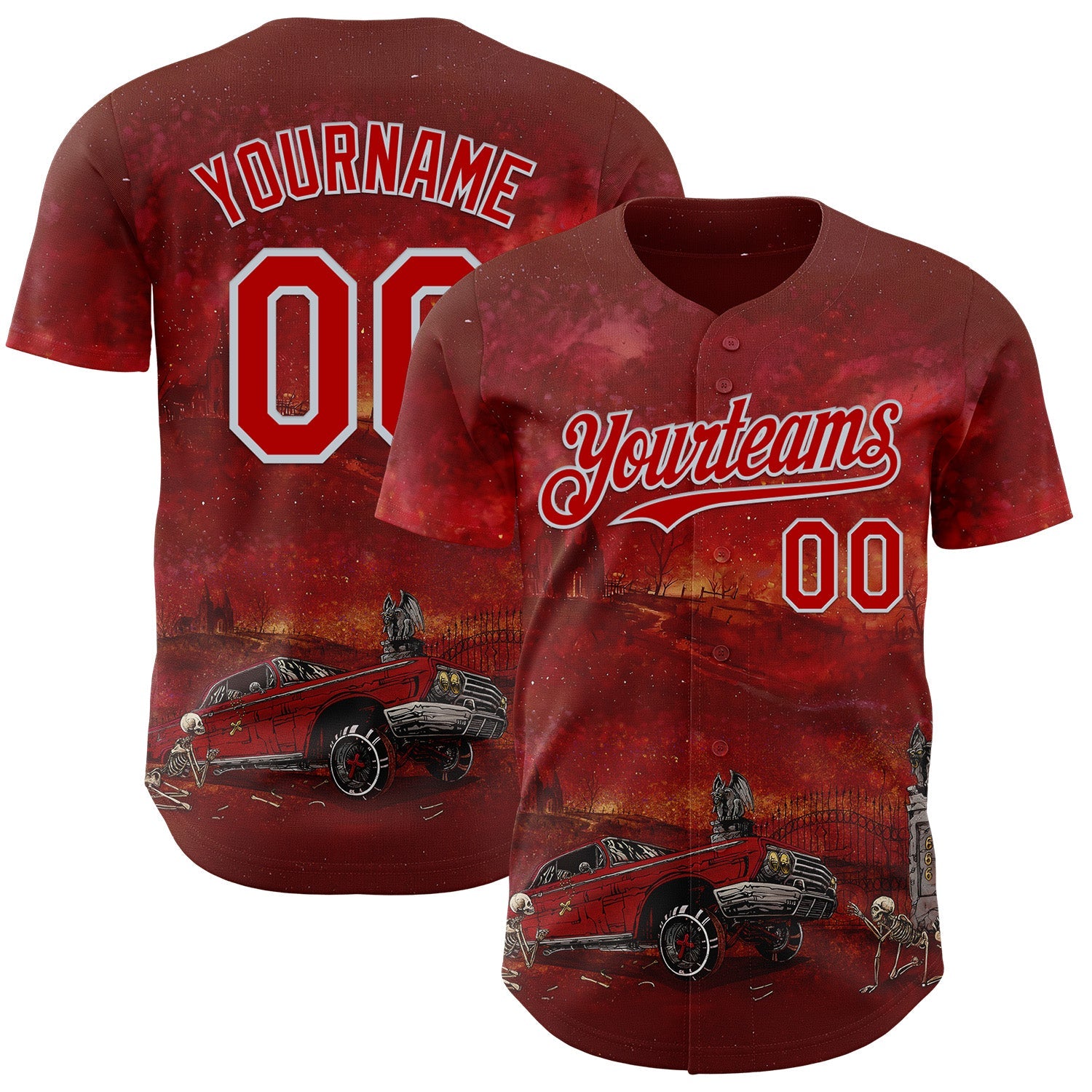 Custom Red-Silver David Lozeau Slammed And Damned Authentic Baseball Jersey