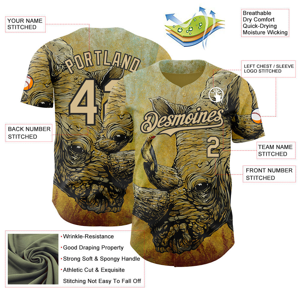 Custom Yellow Vegas Gold-Black David Lozeau Friends In High Places Authentic Baseball Jersey