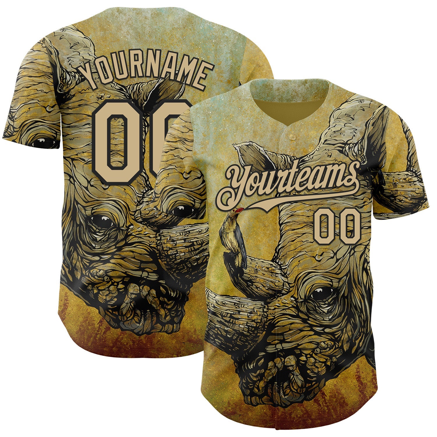 Custom Yellow Vegas Gold-Black David Lozeau Friends In High Places Authentic Baseball Jersey