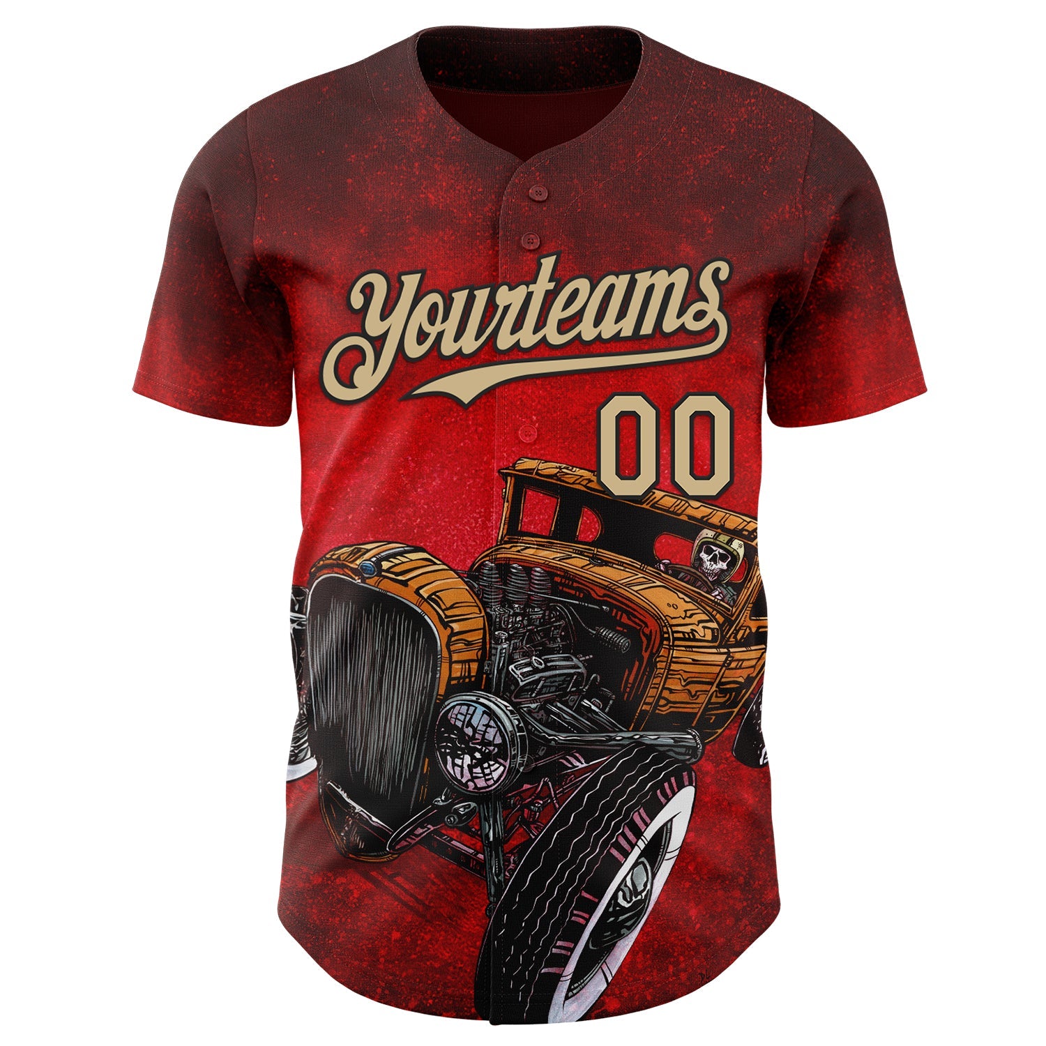 Custom Red Vegas Gold-Black David Lozeau Dead Heat Authentic Baseball Jersey