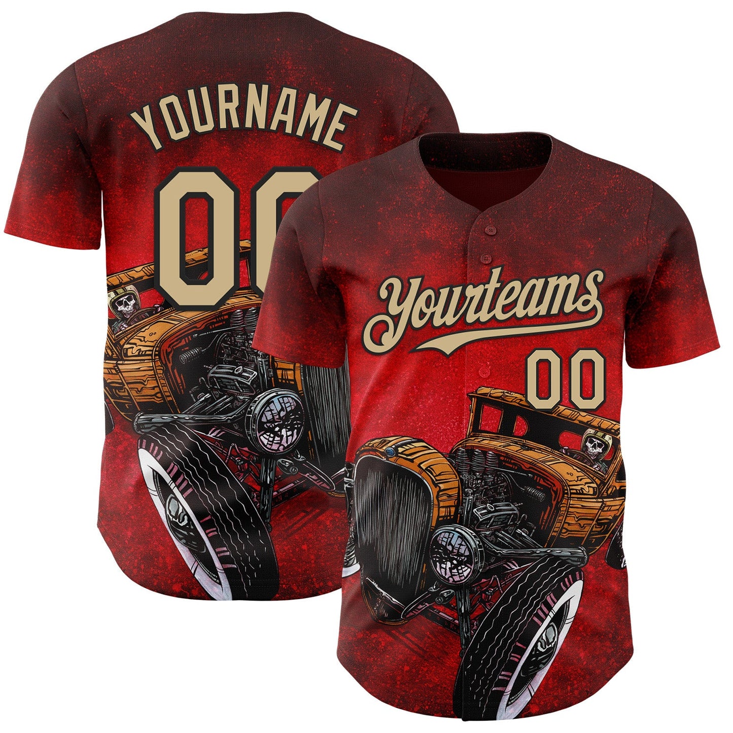 Custom Red Vegas Gold-Black David Lozeau Dead Heat Authentic Baseball Jersey