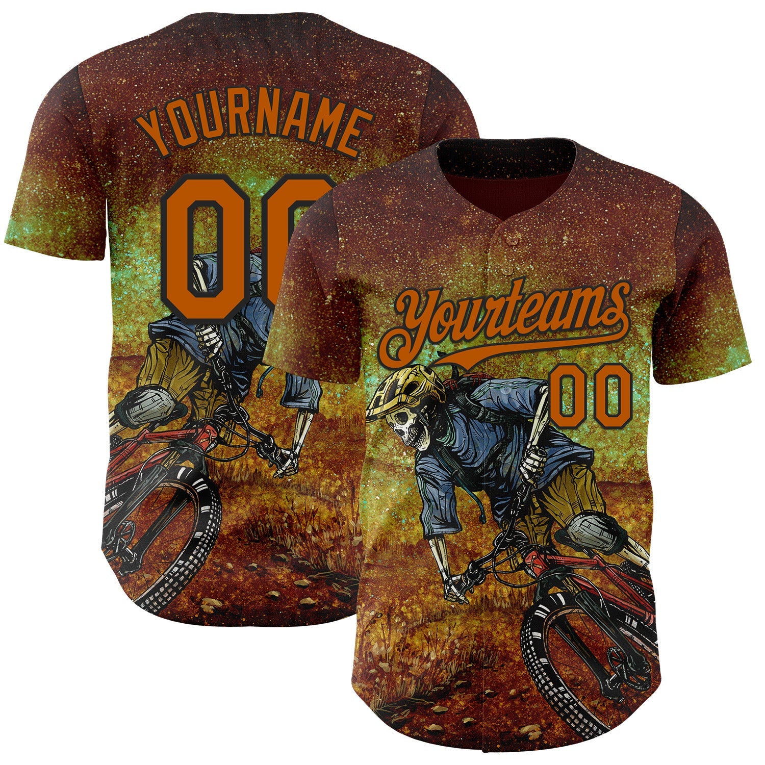 Custom Red Texas Orange-Black David Lozeau Single Track Authentic Baseball Jersey