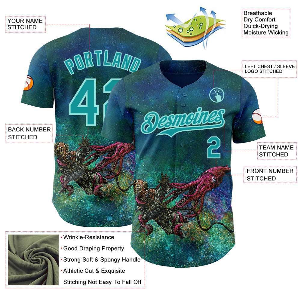 Custom Blue Teal-Ice Blue David Lozeau Ensnared Authentic Baseball Jersey