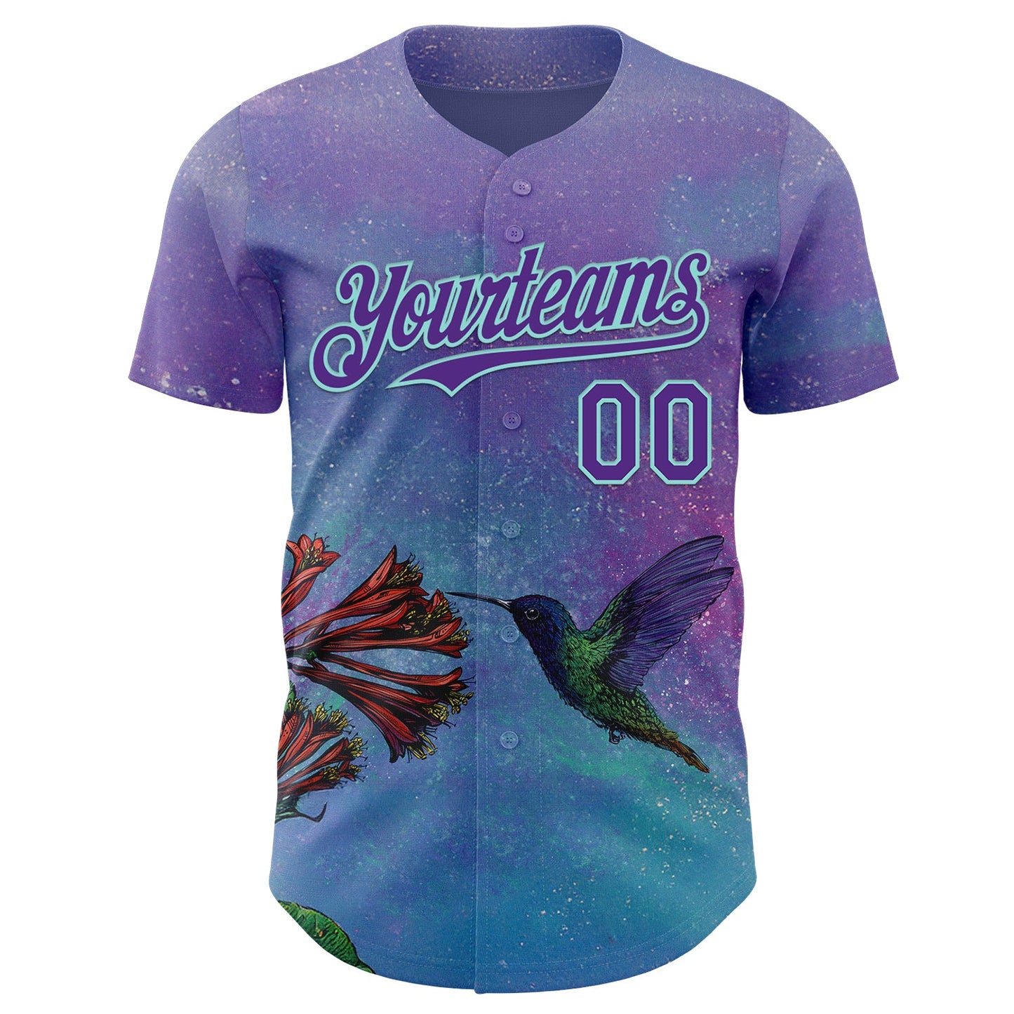 Custom Purple-Ice Blue David Lozeau The HummingBird Authentic Baseball Jersey