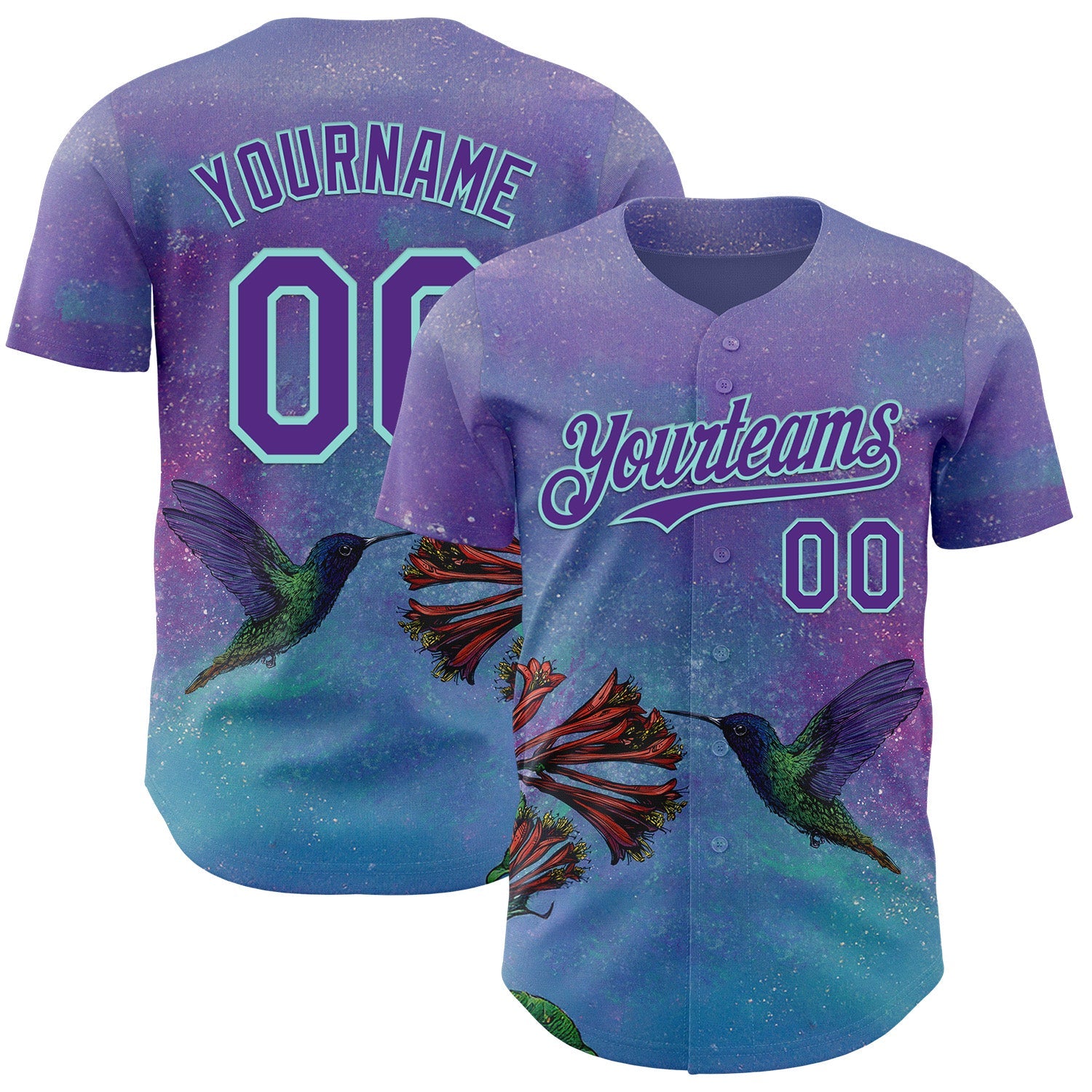 Custom Purple-Ice Blue David Lozeau The HummingBird Authentic Baseball Jersey