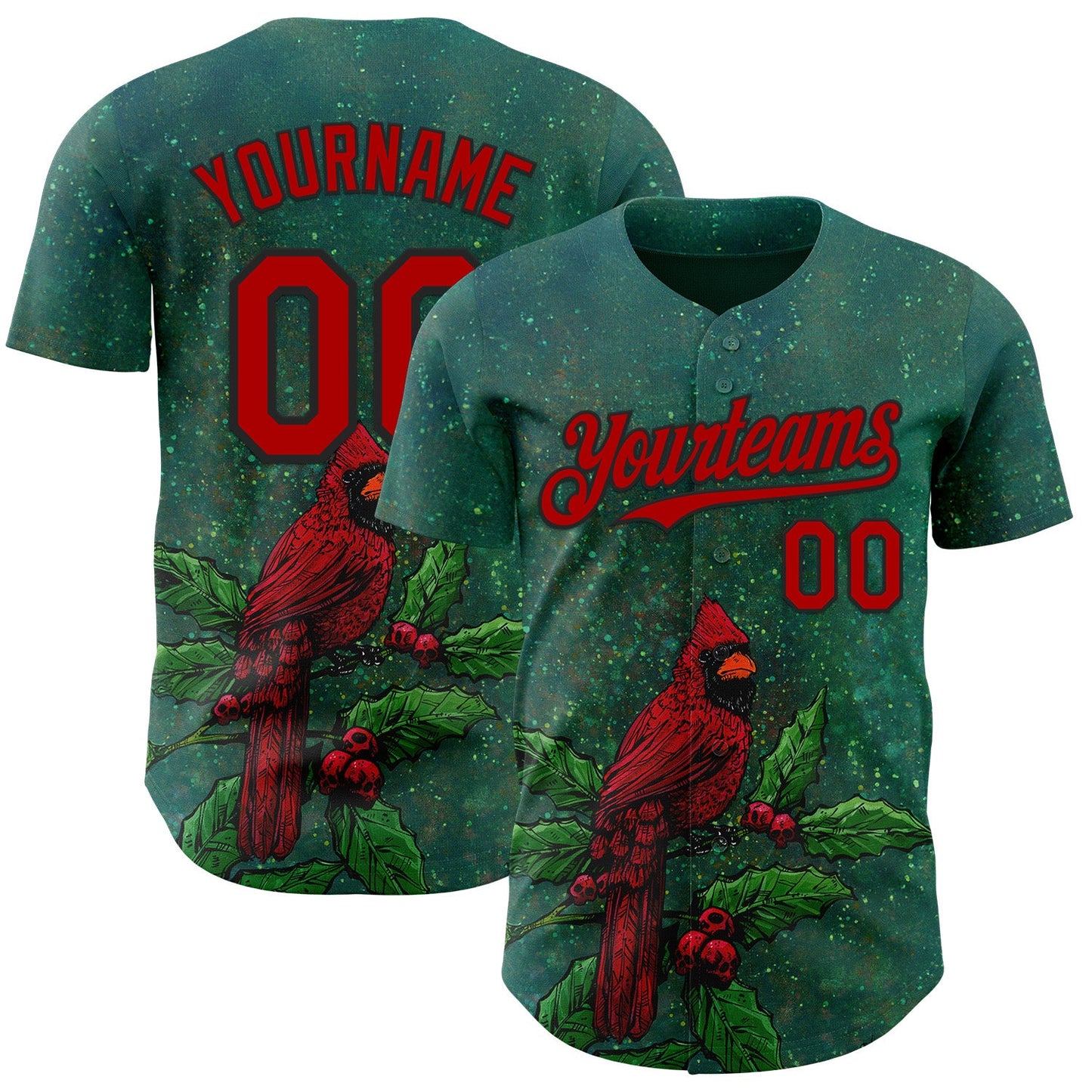 Custom Green Red-Black David Lozeau The Cardinal Authentic Baseball Jersey