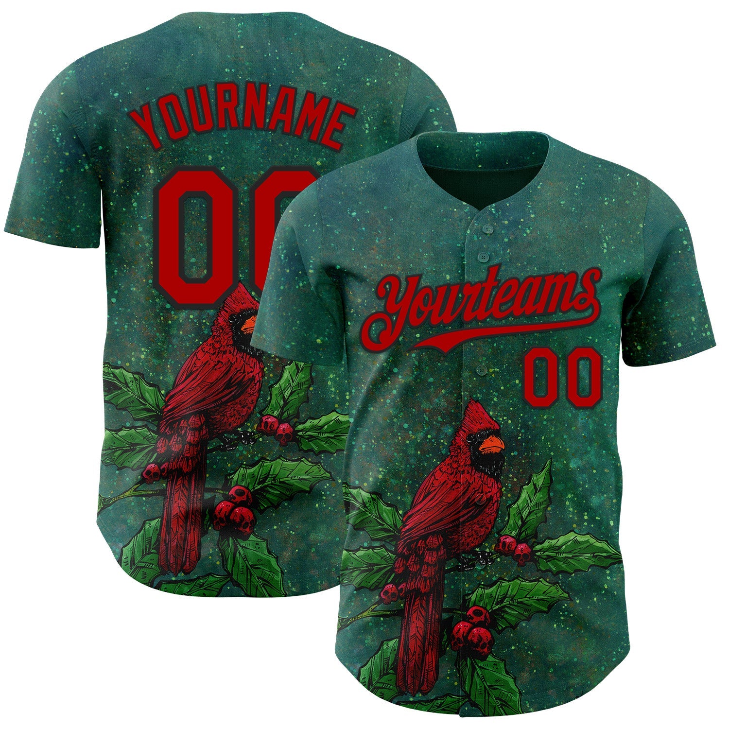 Custom Green Red-Black David Lozeau The Cardinal Authentic Baseball Jersey