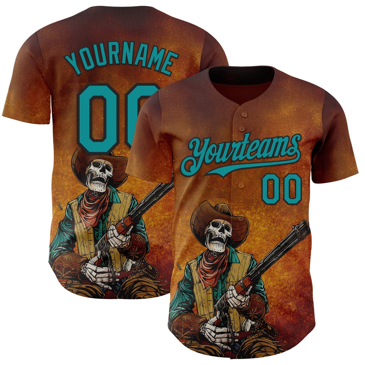Custom Yellow Teal-Black David Lozeau Racking Rounds Authentic Baseball Jersey