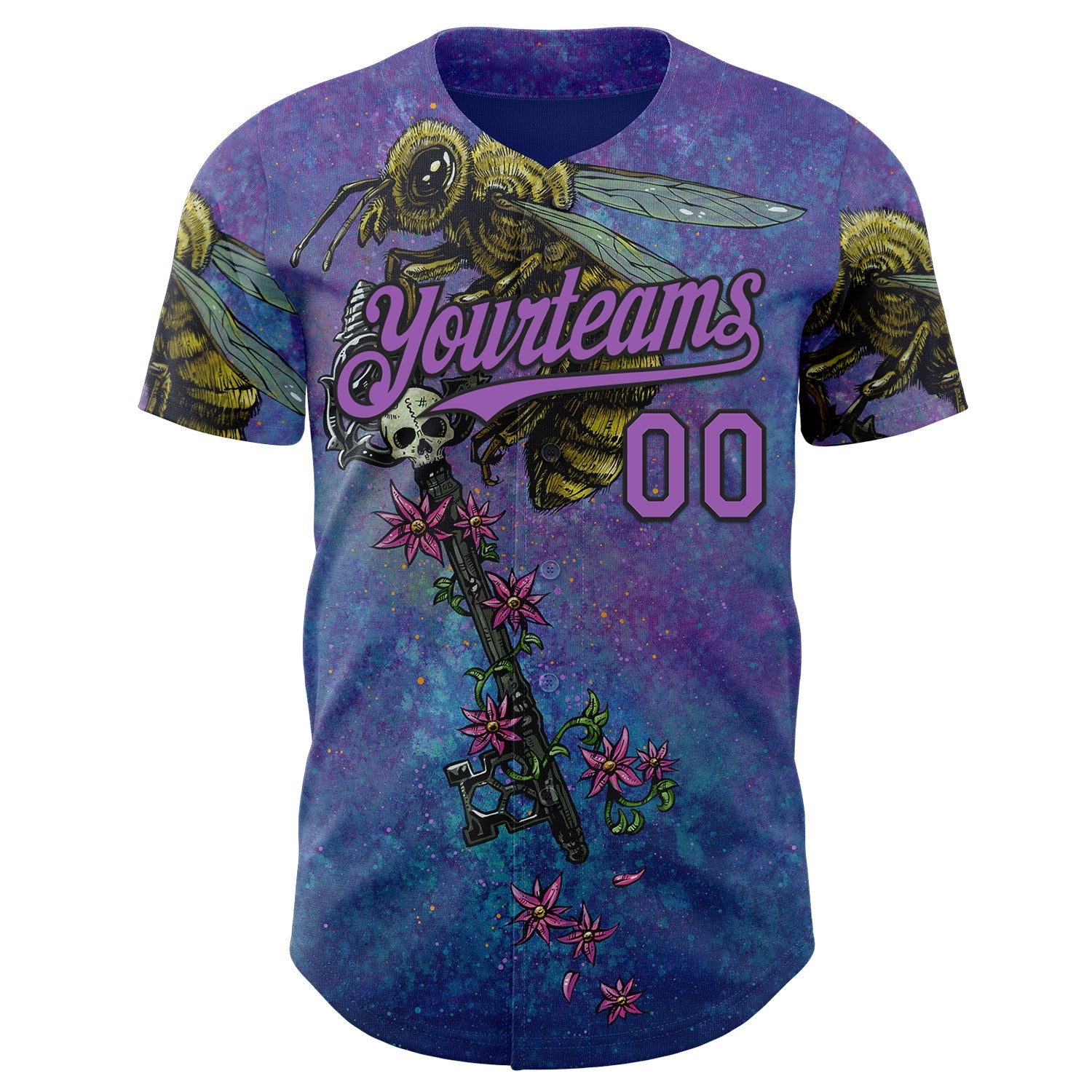 Custom Purple Medium Purple-Black David Lozeau The Beekeeper Authentic Baseball Jersey