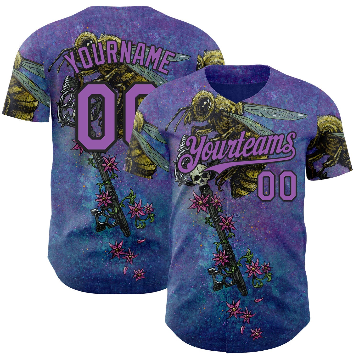 Custom Purple Medium Purple-Black David Lozeau The Beekeeper Authentic Baseball Jersey