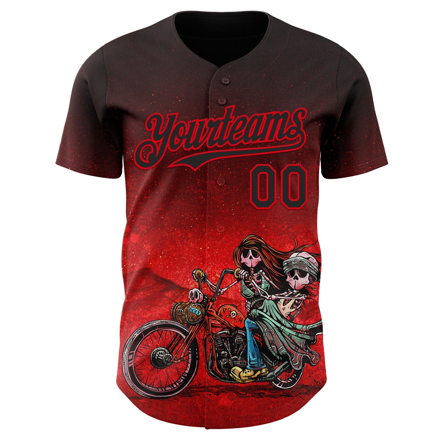 Custom Black Red-Fire Red David Lozeau Cruisin Authentic Baseball Jersey