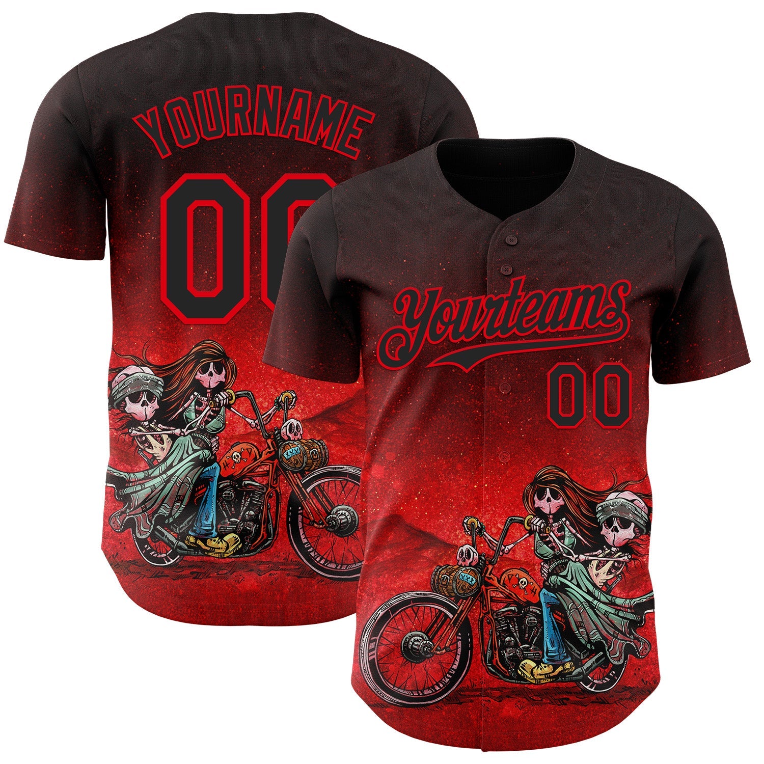 Custom Black Red-Fire Red David Lozeau Cruisin Authentic Baseball Jersey