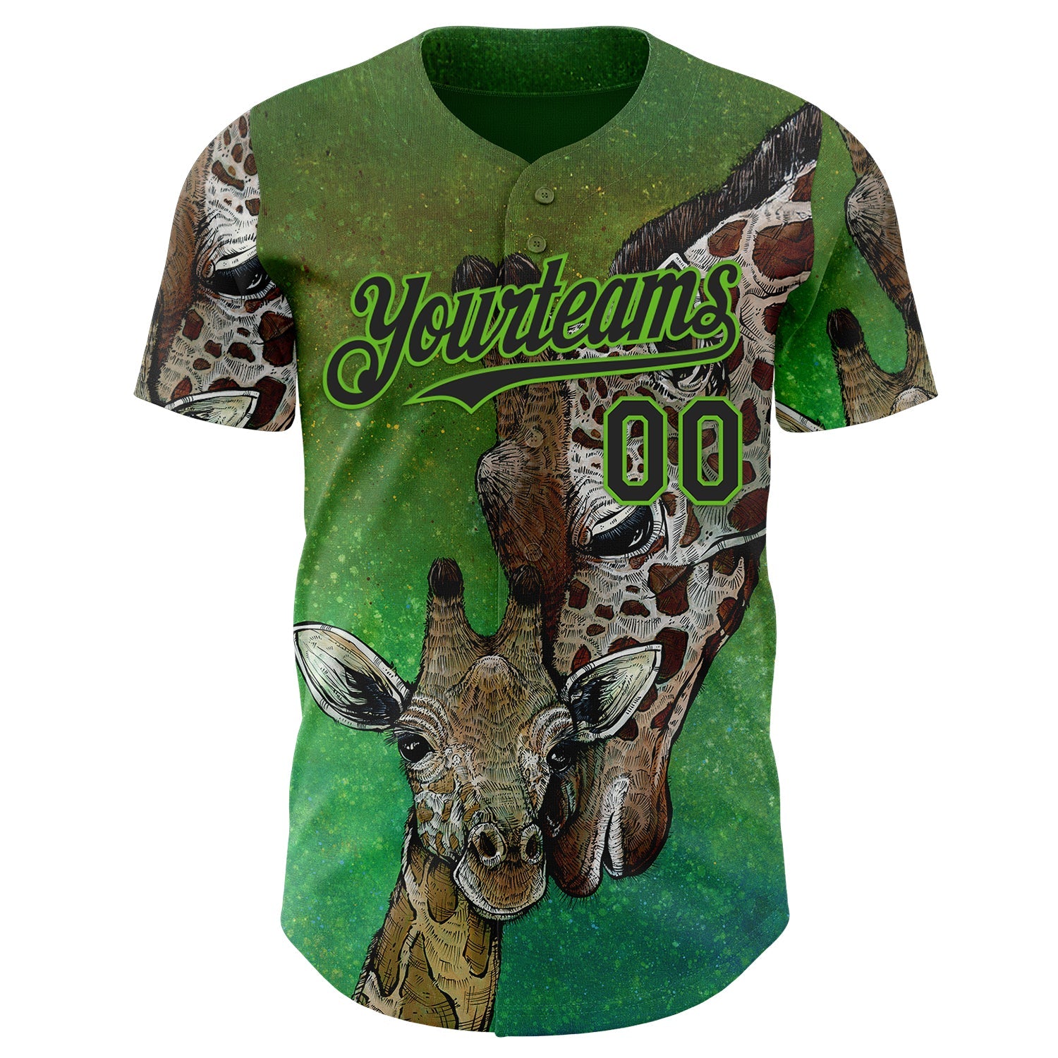Custom Green Black-Aurora Green David Lozeau Mommy And Me Authentic Baseball Jersey